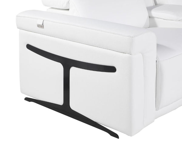 166 Inch Italian Leather Power Reclining Sofa with Usb Charging and Built-in Hidden Storage