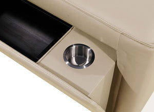 130 Inch Italian Leather Power Reclining Sofa with Usb Charging and Built-in Hidden Storage