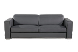 89 Inch Italian Leather Sofa Modern Elegant Living Room Seating with Rich Upholstered Finish