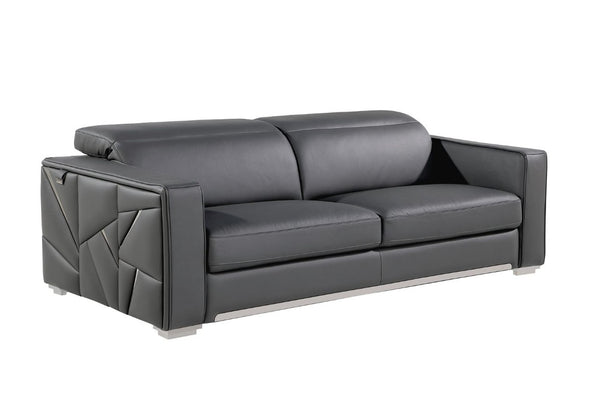 89 Inch Italian Leather Sofa Modern Elegant Living Room Seating with Rich Upholstered Finish