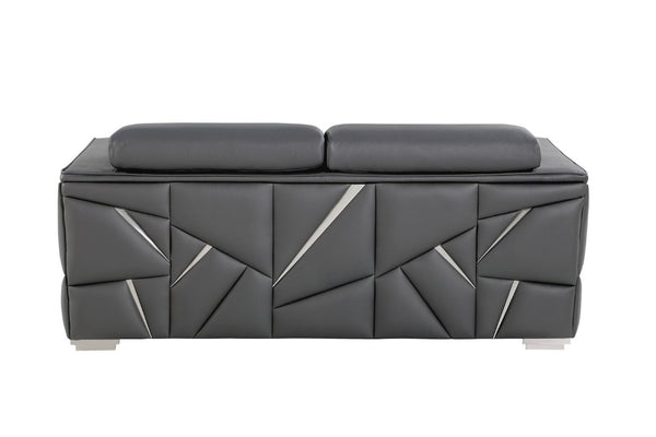 89 Inch Italian Leather Sofa Modern Elegant Living Room Seating with Rich Upholstered Finish