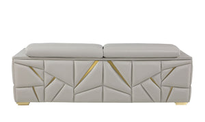 89 Inch Italian Leather Sofa Modern Elegant Living Room Seating with Rich Upholstered Finish