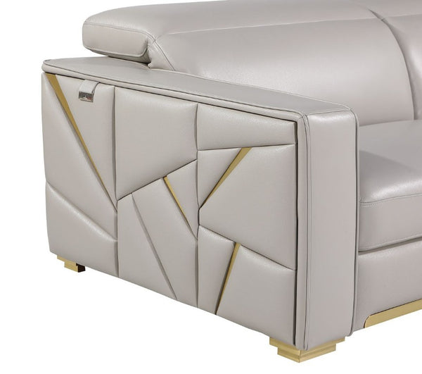 89 Inch Italian Leather Sofa Modern Elegant Living Room Seating with Rich Upholstered Finish