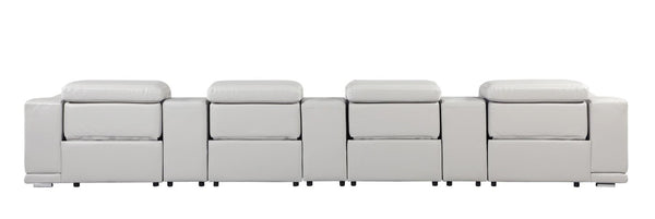 175 Inch Italian Leather Power Reclining Sofa with Usb Ports for Living Room