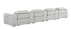 175 Inch Italian Leather Power Reclining Sofa with Usb Ports for Living Room