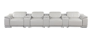 175 Inch Italian Leather Power Reclining Sofa with Usb Ports for Living Room