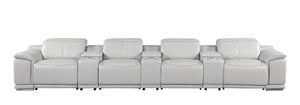 175 Inch Italian Leather Power Reclining Sofa with Usb Ports for Living Room