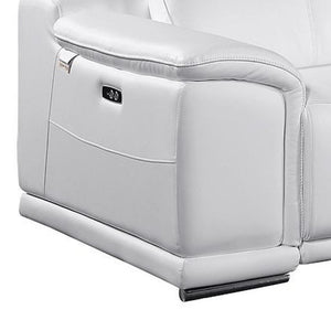 107 Inch Italian Leather Power Reclining Sofa with Usb Charging and Hidden Storage