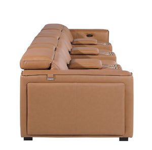 170 Inch Italian Leather Power Reclining Sofa with Usb Charging and Hidden Storage
