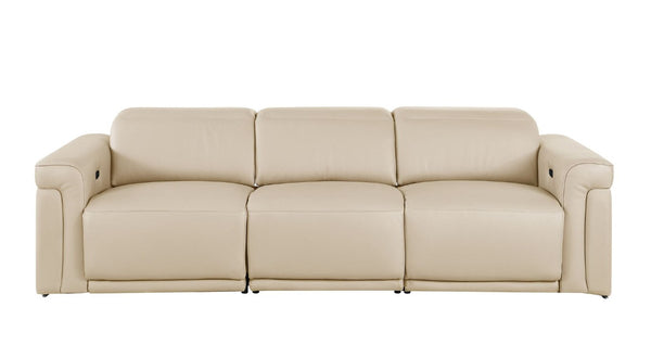 100 Inch Italian Leather Power Reclining Sofa with Usb Charging for Modern Living Rooms