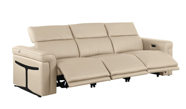 100 Inch Italian Leather Power Reclining Sofa with Usb Charging for Modern Living Rooms