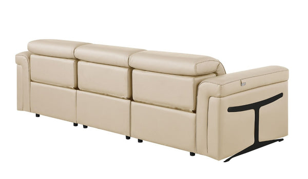 100 Inch Italian Leather Power Reclining Sofa with Usb Charging for Modern Living Rooms