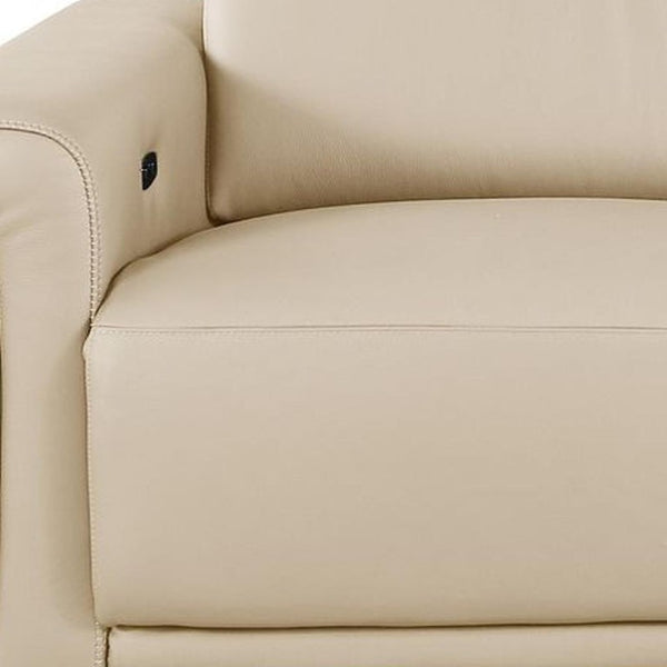 100 Inch Italian Leather Power Reclining Sofa with Usb Charging for Modern Living Rooms