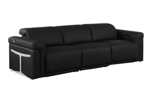 100 Inch Italian Leather Power Reclining Sofa with Usb Charging for Modern Living Rooms