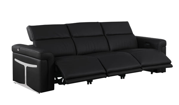 100 Inch Italian Leather Power Reclining Sofa with Usb Charging for Modern Living Rooms