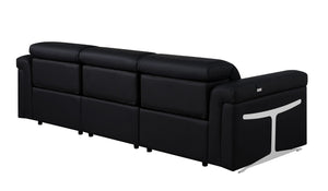 100 Inch Italian Leather Power Reclining Sofa with Usb Charging for Modern Living Rooms