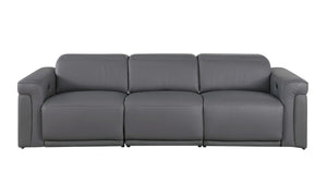 100 Inch Italian Leather Power Reclining Sofa with Usb Charging for Modern Living Rooms