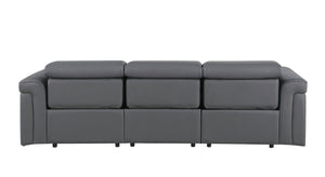 100 Inch Italian Leather Power Reclining Sofa with Usb Charging for Modern Living Rooms