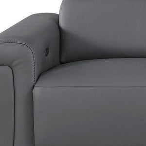 100 Inch Italian Leather Power Reclining Sofa with Usb Charging for Modern Living Rooms