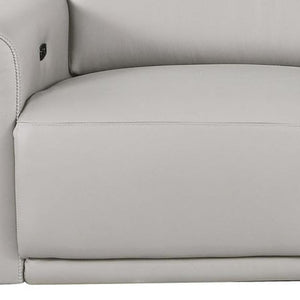 100 Inch Italian Leather Power Reclining Sofa with Usb Charging for Modern Living Rooms