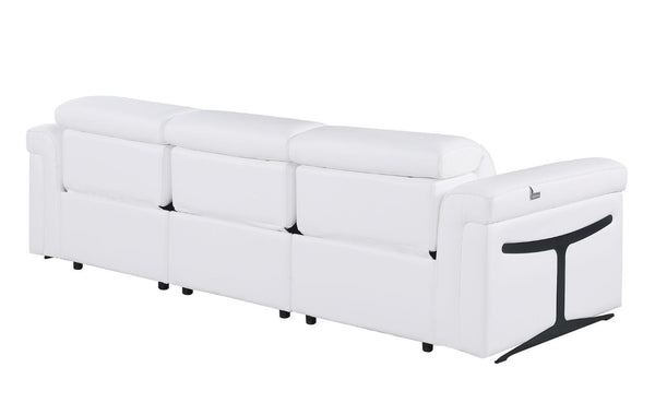 100 Inch Italian Leather Power Reclining Sofa with Usb Charging for Modern Living Rooms