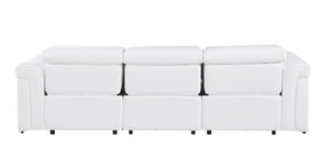 100 Inch Italian Leather Power Reclining Sofa with Usb Charging for Modern Living Rooms