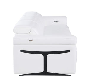 100 Inch Italian Leather Power Reclining Sofa with Usb Charging for Modern Living Rooms