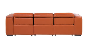 104 Inch Italian Leather Power Reclining Sofa with Usb Ports and Hidden Storage