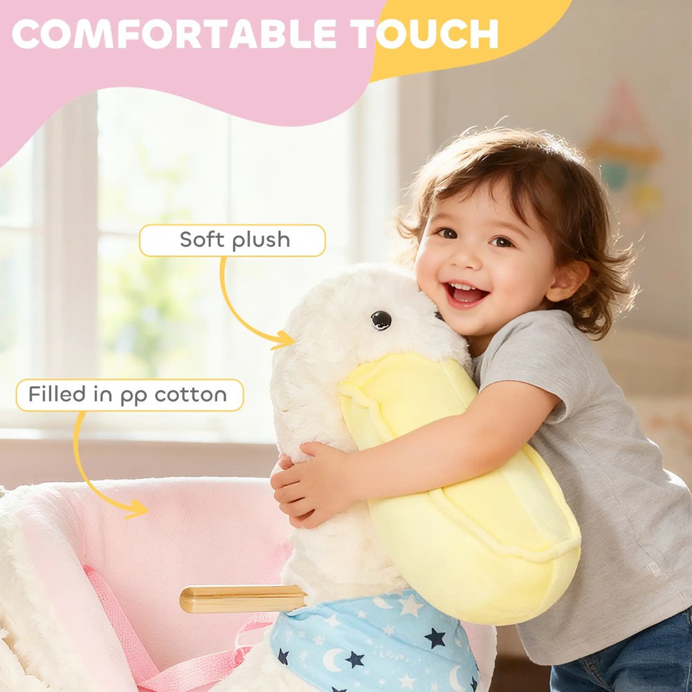 English Elm Rocking Pelican Plush Ride on Toy for Toddlers with Sounds and Safety Belt T3971P412889