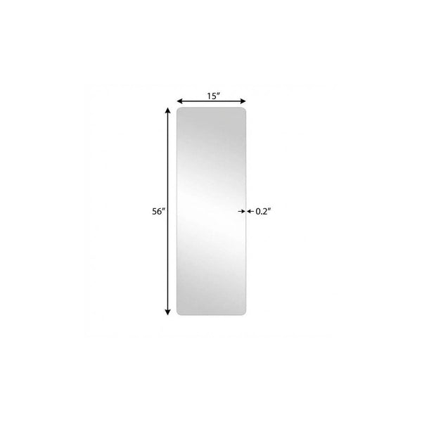 HomeRoots 56 Inch Frameless Full Body Wall Mirror Sleek Borderless Design for Bedroom or Entryway 720585
