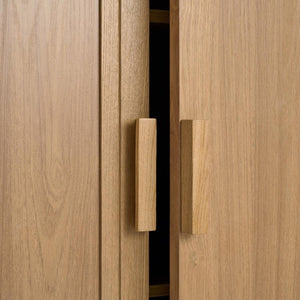 Set of Four Wood Corner Accent Cabinets with Dual Doors for Elegant Living Room Storage