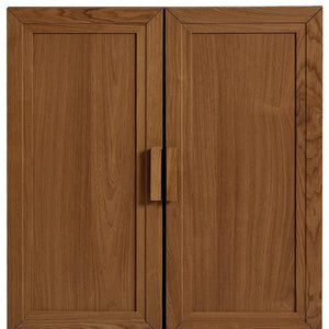 Set of Four Walnut Corner Cabinets with Dual Hinged Doors for Elegant Living Spaces