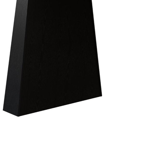 79 Inch Oval Black Wood Dining Table with Elegant Double Pedestal Base Seats Eight