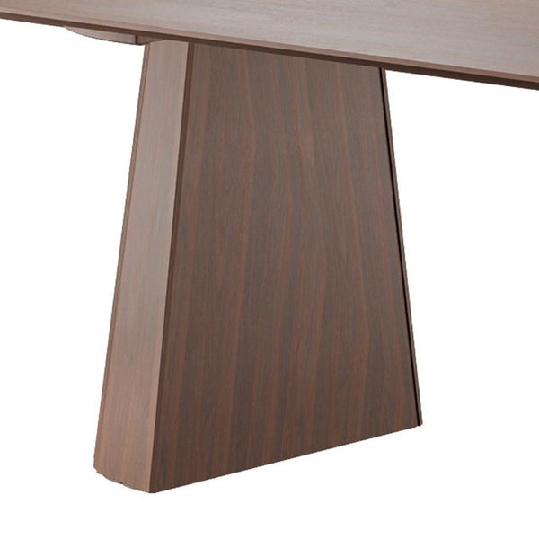 79 Inch Oval Walnut Dining Table with Double Pedestal Base for Large Gatherings