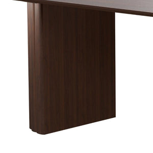 86 Inch Oval Walnut Dining Table with Double Pedestal Base for Elegant Gatherings