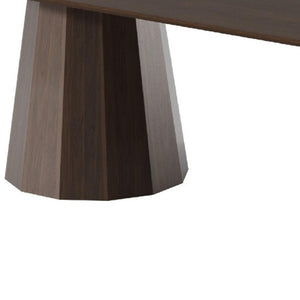 86 Inch Oval Walnut Dining Table with Double Pedestal Base for Large Gatherings