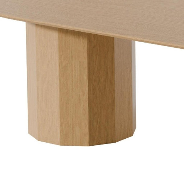 86 Inch Oval Natural Wood Double Pedestal Dining Table for Large Gatherings