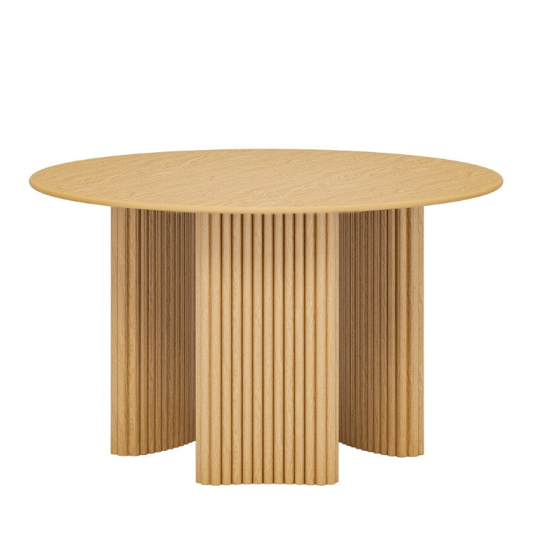HomeRoots 46 Inch Round Solid Wood Dining Table with Tripod Base for Modern Rooms 720688
