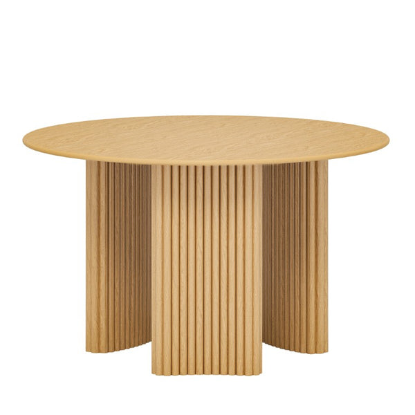 HomeRoots 46 Inch Round Solid Wood Dining Table with Tripod Base for Modern Rooms 720688