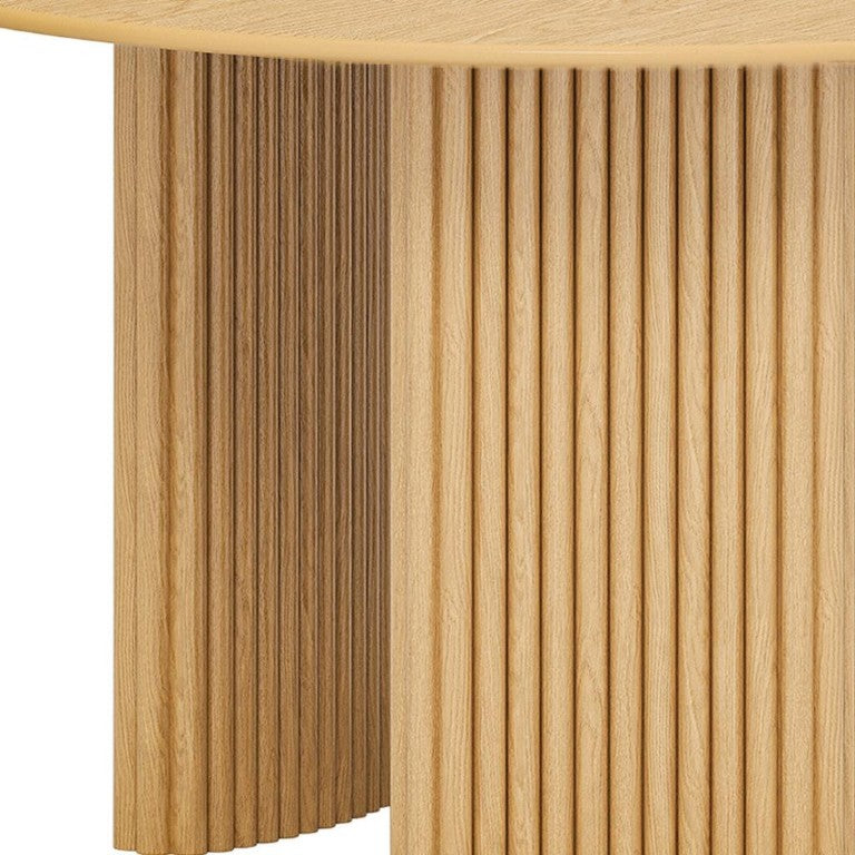 HomeRoots 46 Inch Round Solid Wood Dining Table with Tripod Base for Modern Rooms 720688