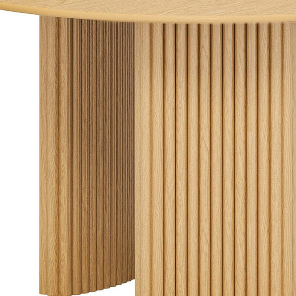 46 Inch Round Solid Wood Dining Table with Tripod Base for Modern Rooms
