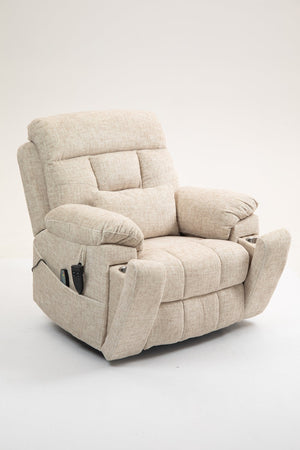 English Elm Old Oversized Electric Lift Chair With Dual Motors, Heating, Massage, And 180° Recline For Comfort W547S00053