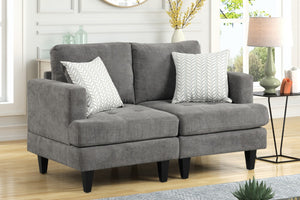 English Elm Capri Chenille Upholstered Loveseat with Pocket Coil Support and Coordinating Pillows B2749S00072
