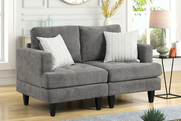 English Elm Capri Chenille Upholstered Loveseat with Pocket Coil Support and Coordinating Pillows B2749S00072