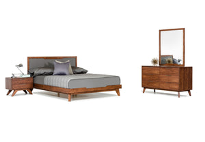 VIG Furniture California King Nova Domus Soria Mid-Century Grey & Walnut Bedroom Set VGMASORIA-SET-CK