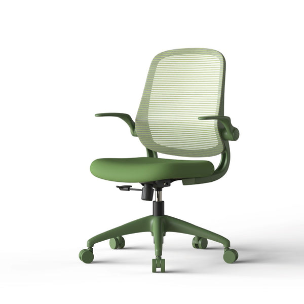 English Elm Ergonomic Mesh Back Task Chair with Flip Armrests High Density Foam Seat 500lb Capacity Green W5280P464455