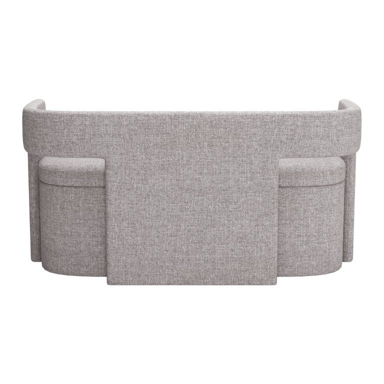 HomeRoots 55 Inch Upholstered Entryway Bench with Flip Top Hidden Storage in Gray Fabric 720918