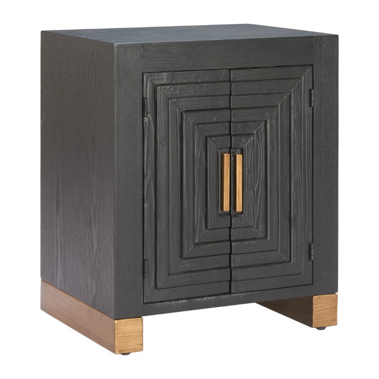 HomeRoots 25 Inch Distressed Wood End Table with Two Open Shelves for Living Room Decor 720933