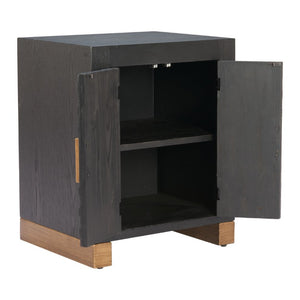 25 Inch Distressed Wood End Table with Two Open Shelves for Living Room Decor