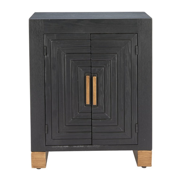 25 Inch Distressed Wood End Table with Two Open Shelves for Living Room Decor